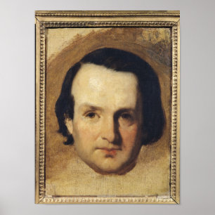 Poster Étude pour un portrait de Victor Hugo c.1836