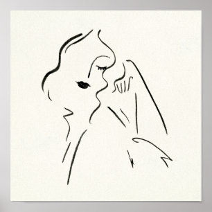 Poster Étude simple - croquis de Madame