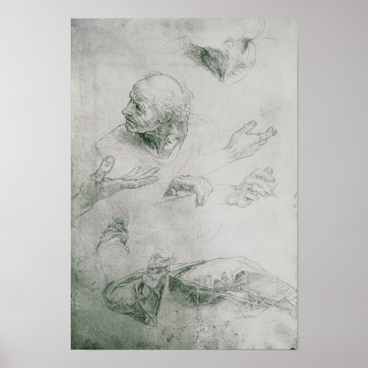 Poster Études pour la figure de Bramante (Devant)