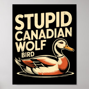 Poster Étudiant drôle Loup canadien Oiseau Plongeon Hocke
