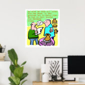 Poster Étudiant mûr lit un poème dans la classe de poteri (Bureau à domicile)