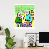 Poster Étudiant mûr lit un poème dans la classe de poteri (Bureau à domicile)