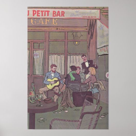 Poster Étudiants dans un café français (Devant)
