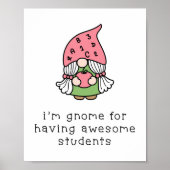Poster Étudiants géniaux Enseignant Gnome (Devant)