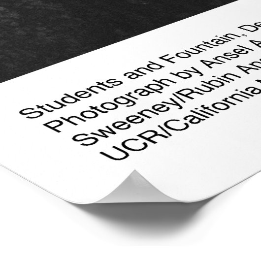 Poster Etudiants UCSD et Fontaine par Ansel Adams (Coin)