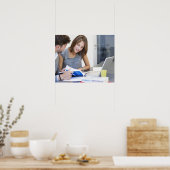 Poster Étudiants universitaires utilisant un ordinateur p (Cuisine)