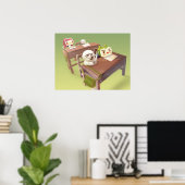 Poster Étudier dur (Bureau à domicile)