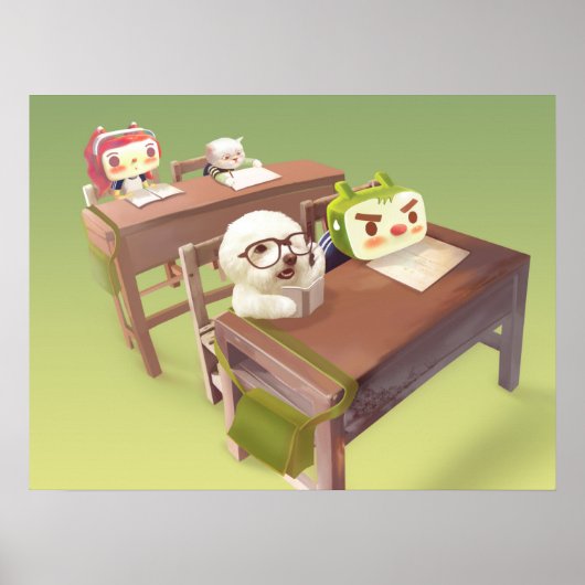 Poster Étudier dur (Devant)