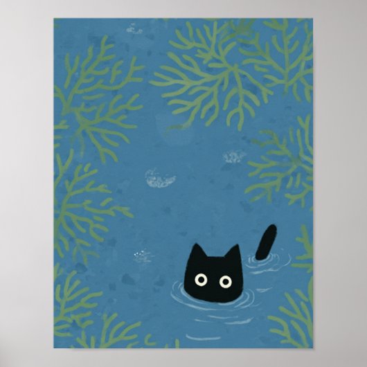 Poster Étui de téléphone chat noir drôle (Devant)