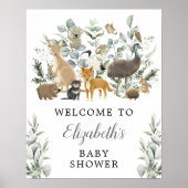 Poster Eucalyptus Australian Animaux Baby shower Bienvenu (Devant)