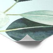Poster Eucalyptus Bliss : Motif d'aquarelle turquoise. (Coin)