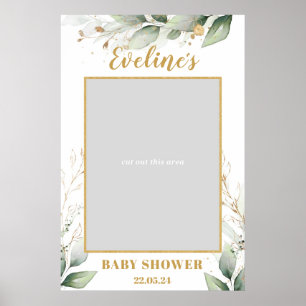 Poster Eucalyptus boho vert baby shower photo