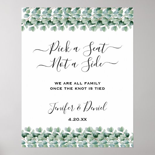 Poster Eucalyptus Botanical Greenery  Wedding (Devant)