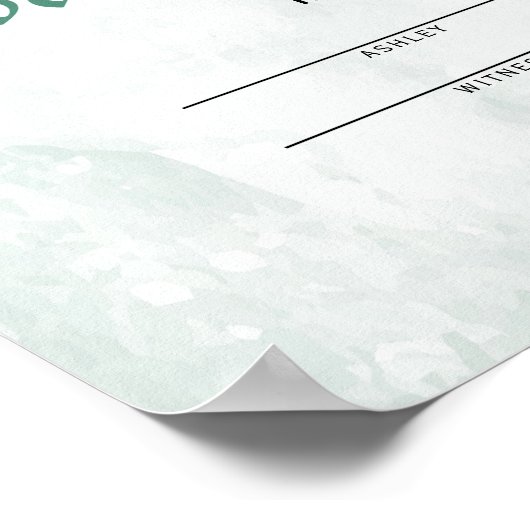 Poster Eucalyptus Botannical ♥ Certificat Mariage (Coin)