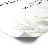 Poster Eucalyptus de verdure de mariage de bienvenue (Coin)