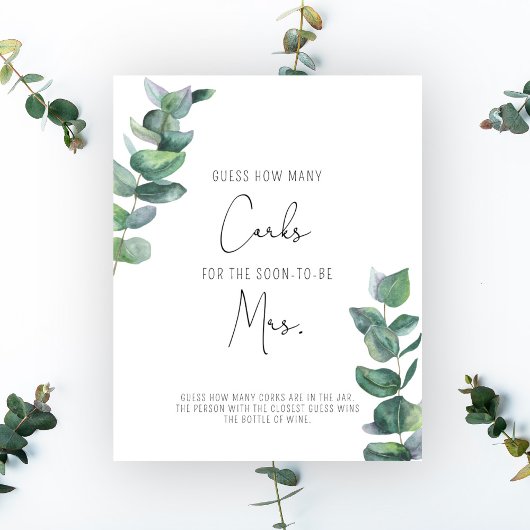 Poster Eucalyptus - Devinez combien de bouchons pour la B