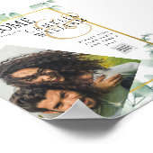 Poster Eucalyptus Feuille MARIAGE vert OR QR CODE (Coin)