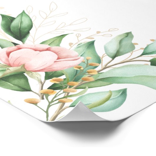 Poster Eucalyptus Feuilles Calligraphie simple et élégant (Coin)