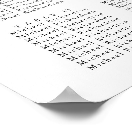 Poster Eucalyptus Garden Wedding 16 Table Seating Charts (Coin)