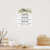 Poster Eucalyptus Gold Best Day Mariage Date Oui Day (Cuisine)
