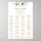 Poster Eucalyptus Gold Geometric Alphabetical Seating (Devant)