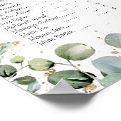 Poster Eucalyptus Gold Parties scintillant - Green Mariag (Coin)