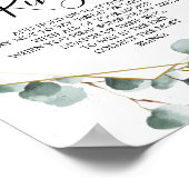 Poster Eucalyptus Green Fête des mariées jeu d'anneau (Coin)