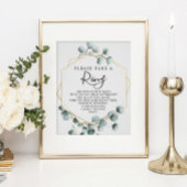 Poster Eucalyptus Green Fête des mariées jeu d'anneau