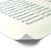 Poster Eucalyptus Green Graphique de sièges Mariages rust (Coin)