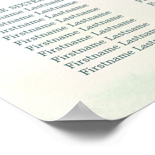 Poster Eucalyptus Green Graphique de sièges Mariages rust (Coin)