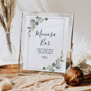 Poster eucalyptus greenery bridal shower mimosa sign