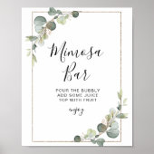 Poster eucalyptus greenery bridal shower mimosa sign (Devant)