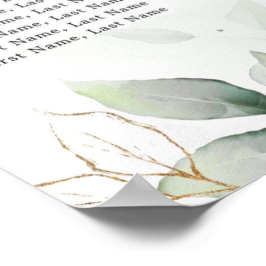 Poster Eucalyptus Greenery Gum Botanical Seating chart (Coin)