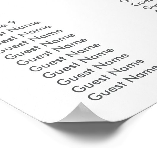 Poster Eucalyptus Greenery Wedding Seating Chart (Coin)