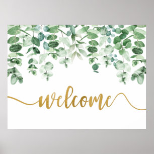 Poster Eucalyptus Greenery Welcome Sign