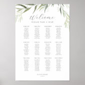 Poster Eucalyptus Gum Feuille Greenering Seating Chart (Devant)