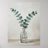 Poster Eucalyptus in Glass Vase a Minimal Botanical Wall  (Devant)