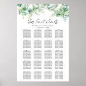 Poster Eucalyptus Jardin Mariage 20 Table Seating Charts (Devant)