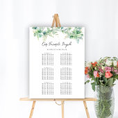 Poster Eucalyptus Jardin Mariage 6 Table Seating Charts