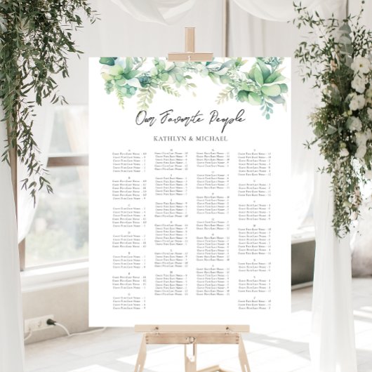 Poster Eucalyptus Jardin Mariage Siège Alphabétique