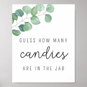 Poster Eucalyptus - Jeu de devinette de bonbons pour baby