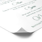 Poster Eucalyptus Leaf Simple Botanique Mariage Bar Menu (Coin)