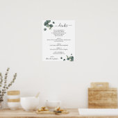 Poster Eucalyptus Mariage Boissons Menu Signer (Cuisine)