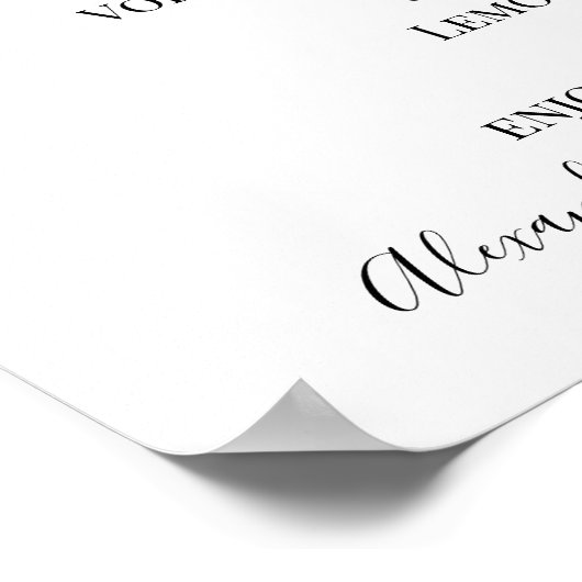 Poster Eucalyptus Mariage Boissons Menu Signer (Coin)