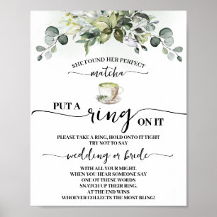 Poster Eucalyptus Matcha Mettez un anneau sur le panneau