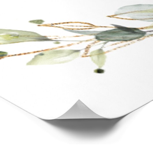 Poster Eucalyptus Moderne Script Mariage Accueil Élégant  (Coin)