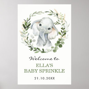 Poster Eucalyptus Neutre Verdure Elephant Bébé Parsemer