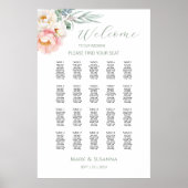Poster Eucalyptus Peonies Mariage Welcome Chart (Devant)