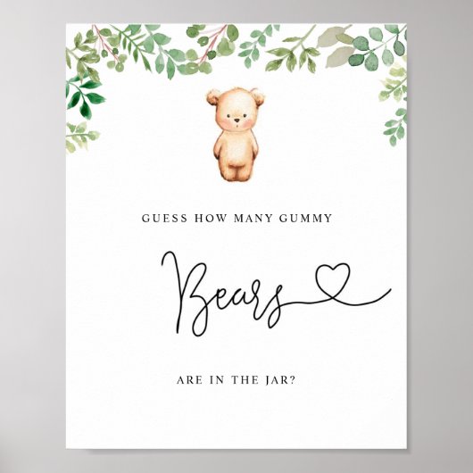 Poster Eucalyptus petit ours devinez combien d'ours (Devant)