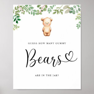 Poster Eucalyptus petit ours devinez combien d'ours